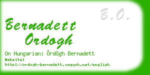 bernadett ordogh business card