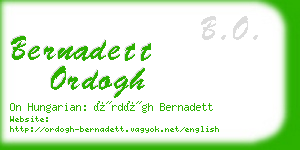 bernadett ordogh business card